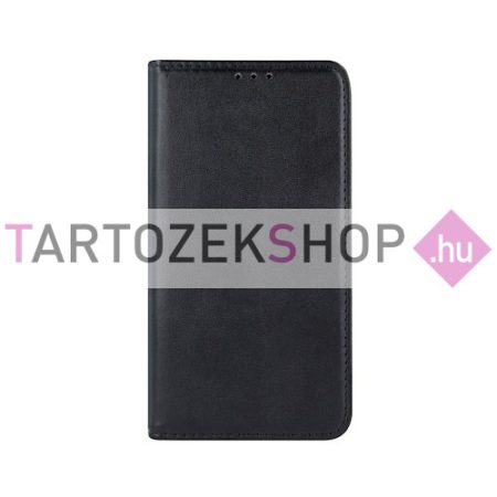 Tok álló, bőr hatású (FLIP, oldalra nyíló, asztali tartó, kártyazseb, textil hatás) FEKETE - [T Phone 2 5G]