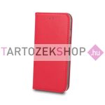   Tok álló, bőr hatású (FLIP, oldalra nyíló, asztali tartó, kártyazseb, textil hatás) PIROS - [T Phone 2 5G]