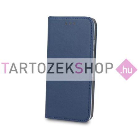 Tok álló, bőr hatású (FLIP, oldalra nyíló, asztali tartó, kártyazseb, textil hatás) SÖTÉTKÉK - [T Phone 2 5G]