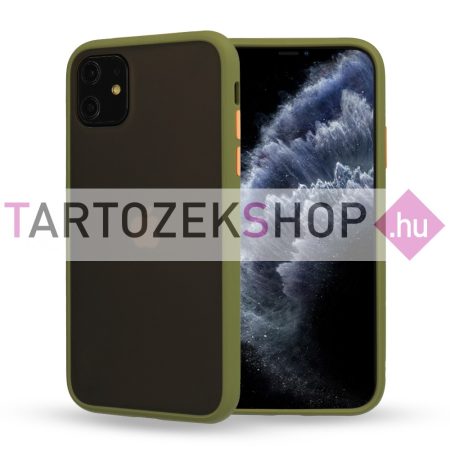 Vennus Color Button Bumper tok - Xiaomi Mi 10T 5G - Mi 10T Pro 5G - olajzöld