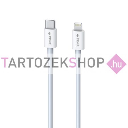 Devia Smart adatkábel Type-C és Lightning csatlakozóval - 3A 20W - fehér