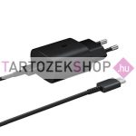   DOBOZOS Samsung EP-TA800XBEGWW gyári hálózati fekete gyorstöltő 3A EP-DA705BBEGWW fekete gyári Type-C - Type-C adatkábellel 1.0m 25W