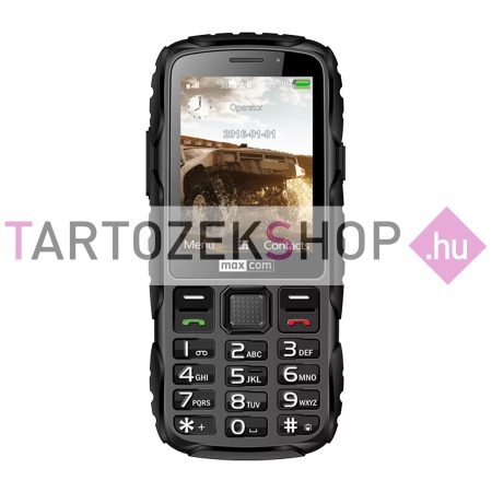 Maxcom MM920 mobiltelefon, kártyafüggetlen-, ütés-, por-, víz (IP67)- és sár ellen fekete (magyar nyelvű menüvel)