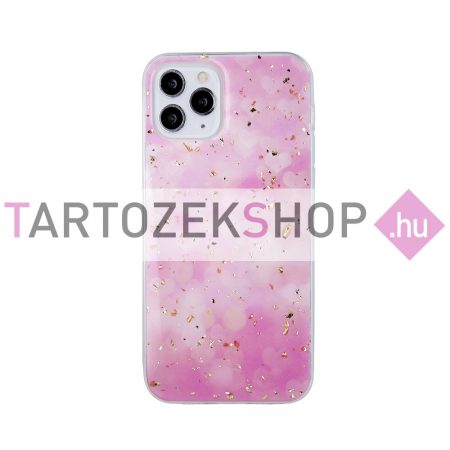 Gold Glam szilikon tok - Samsung A03s - pink