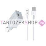   Devia Smart hálózati töltő 2,1 A - USB csatlakozóval, Lightning kábellel - fehér