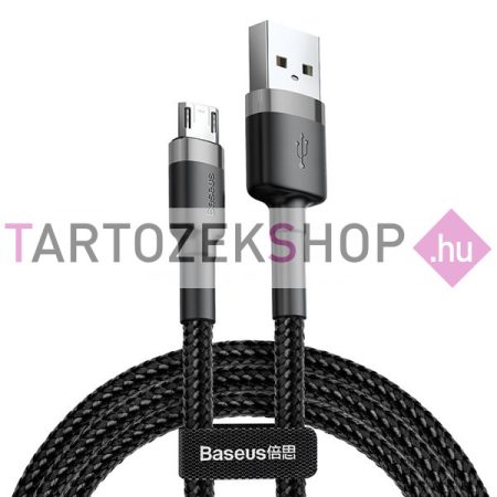 Baseus kábel USB és Micros USB csatlakozókkal, 1,5A, 2m - fekete-szürke