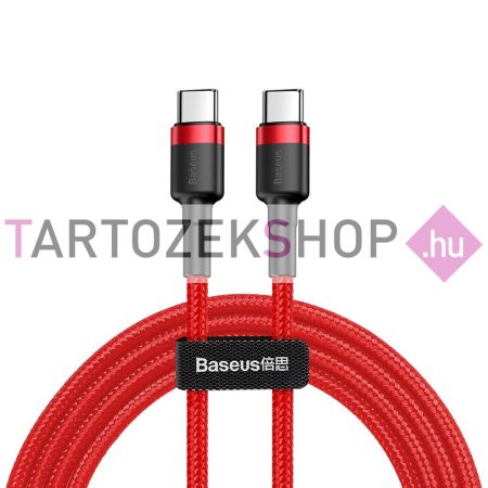 Baseus kábel Type-C és Type-C csatlakozókkal, 60W, QC, 2m - piros