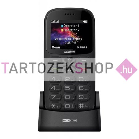 Maxcom MM471 mobiltelefon, dual sim-es kártyafüggetlen, extra nagy gombokkal, vészhívóval fekete (magyar nyelvű menüvel)