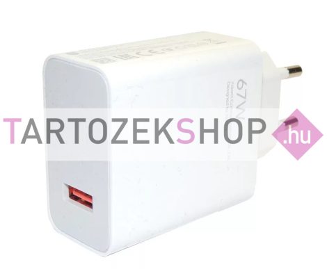 Xiaomi MDY-12-EH gyári hálózati fehér gyors (Turbo) töltőfej 3,25A 67W