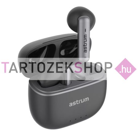 Astrum ET340 BT V5.1 sztereo TWS headset zajszűrős mikrofonnal, USB-C töltőtokkal, fekete