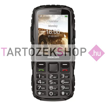 Maxcom MM920L mobiltelefon, kártyafüggetlen-, ütés-, por-, víz (IP67)- és sár ellen fekete