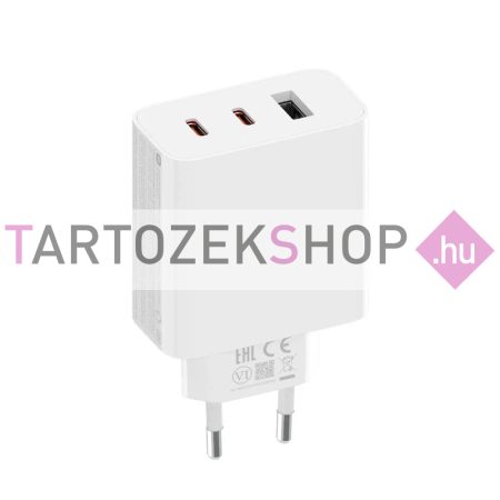 Bliszteres Xiaomi 2C1A (BHR7493EU) GaN gyári hálózati 2x USB-C 1x USB-A fehér töltőfej 67W 6A
