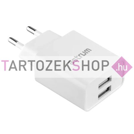 Astrum Pro Dual U24 hálózati töltő 2X USB, 10W, fehér