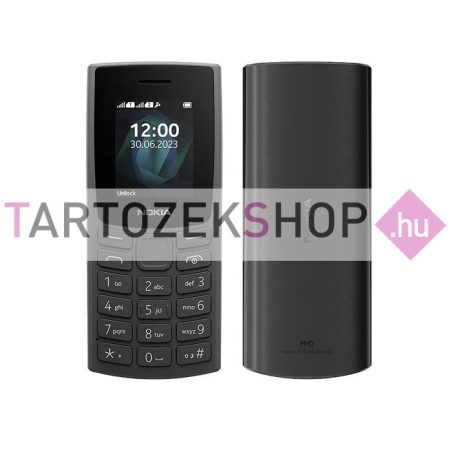 Nokia 105 (2024) 4G nyomógombos mobiltelefon, kártyafüggetlen, dual SIM, sötétszürke