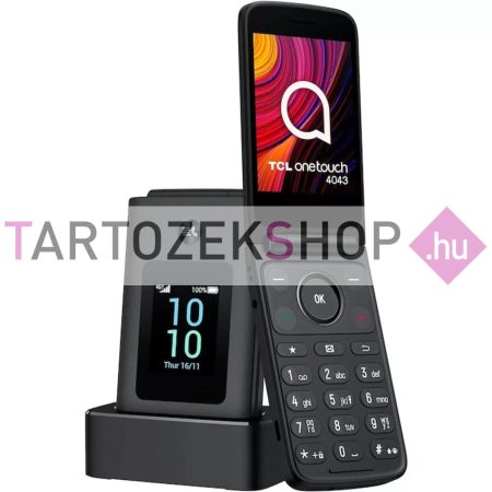 TCL onetouch 4043 (T313D) 4G kinyitható mobiltelefon dokkolóval, kártyafüggetlen, sötétszürke TCL onetouch 4043 (T313D) 4G kinyitható mobiltelefon dokkolóval, kártyafüggetlen, sötétszürke